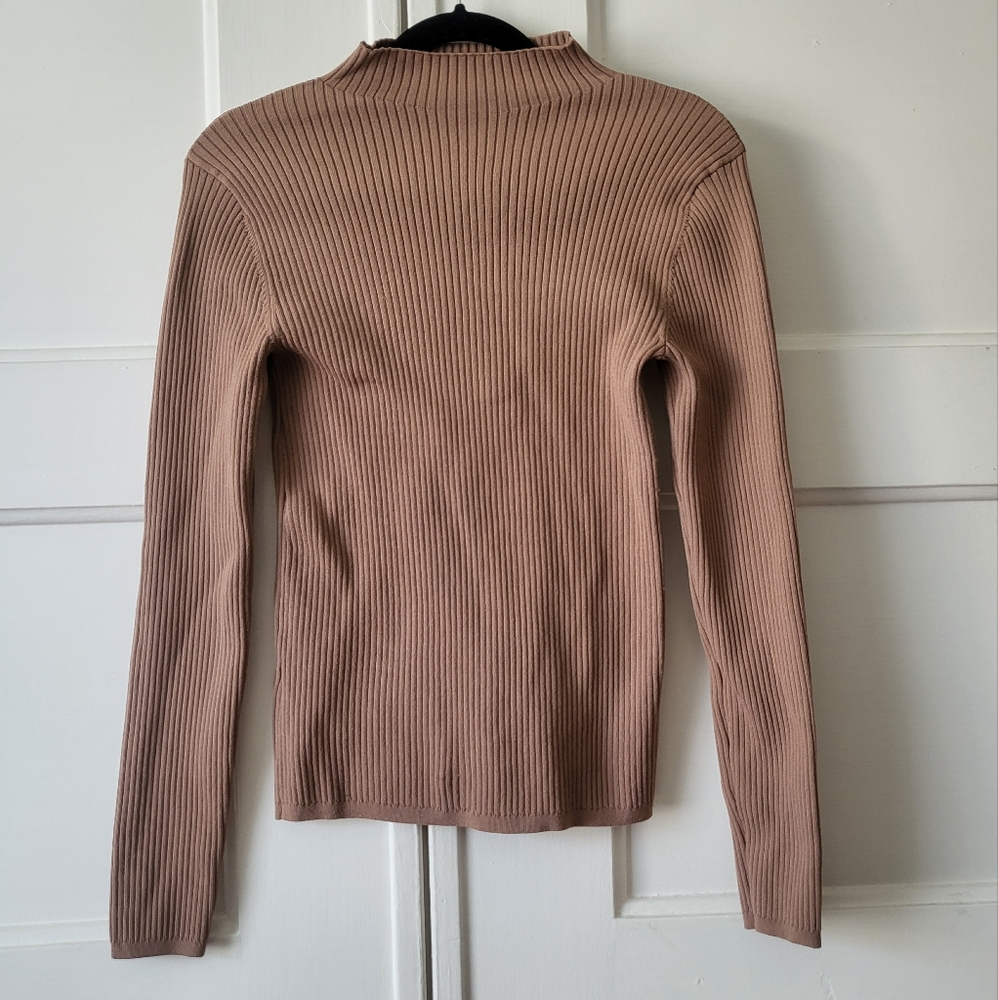 Babaton Ribbed Turtleneck Sweater in Blush